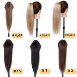 S-noilite human hair claw clip-in ponytail extension, 14–22 inches, natural black, blonde, and brown tones