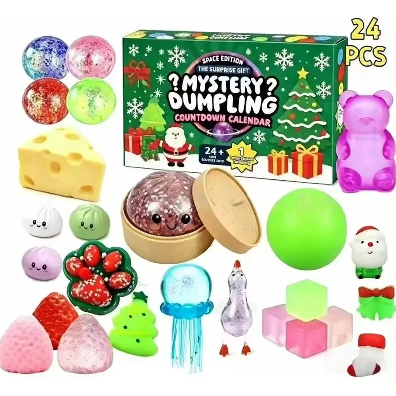 HSF Marketplace Dumpling Squishy Advent Calendar 2026 with mystery bao bun blind box fidget toys