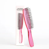 Japanese Premium Head Massager Scalp Brush Hair Massager Shampoo Brush Wet Plastic Detangling Brush Hair Cleaning Comb Rose Gold