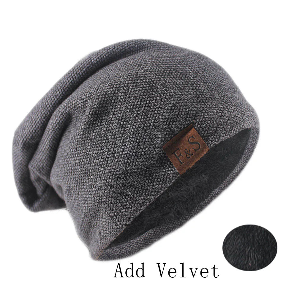 Unisex autumn knitted solid color bonnet beanie hat, soft casual turban style for women and men