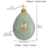 Jewelry charm pendant featuring jade agate, amethyst, amazonite, water grass, and lapis lazuli with 18K gold plating for necklace craft.
