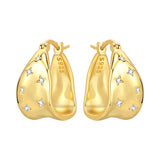 925 sterling silver 18K gold plated cherry blossom butterfly hoop earrings for women