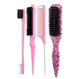 Slick Back Hair Brush for Sleek Ponytail Bun & Smoothing Baby Hairs, Flyaways, Edge Control - Backcombing & Teasing