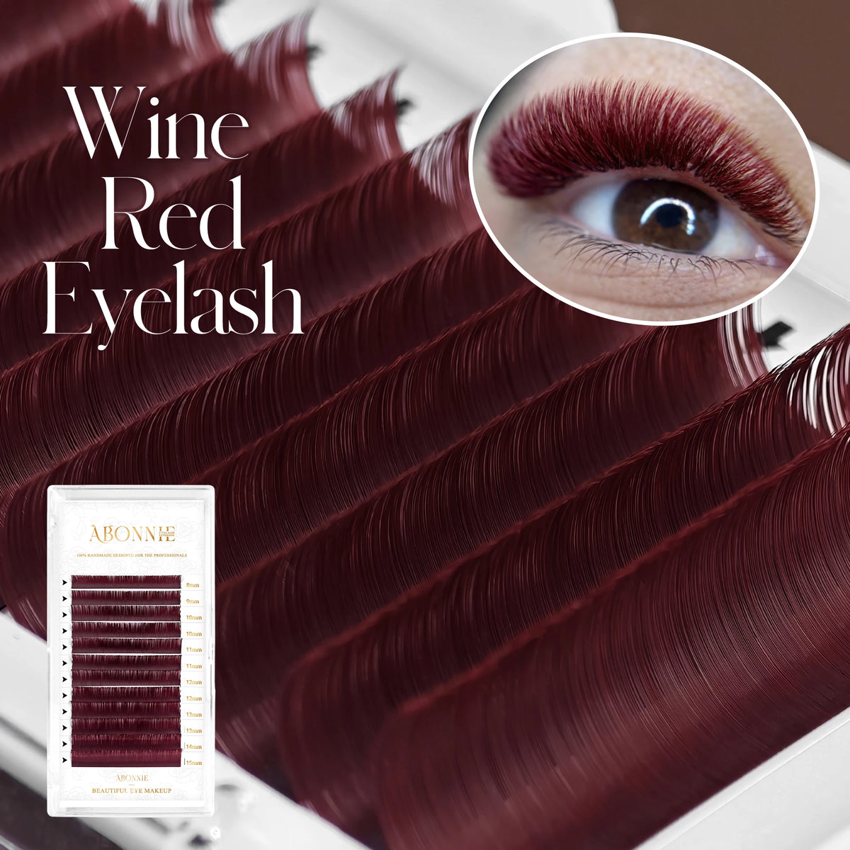 Burgundy individual false eyelashes by HSF Marketplace for a bold look
