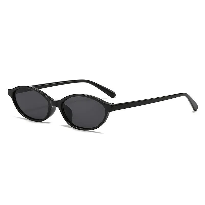 Retro oval frame sunglasses by HSF Marketplace featuring trendy small frame design, punk cat eyes style, sunshade, and sun protection.