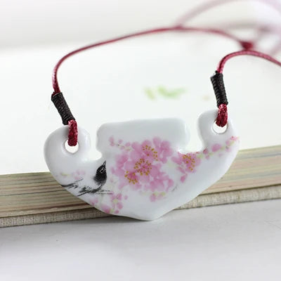 Women’s ceramic fashion necklace with pendant, stylish jewelry for women, HSF Marketplace wholesale jewelry image.