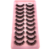 10 pairs of fluffy 3D faux mink false eyelashes by HSF Marketplace in a multi-style lash tray
