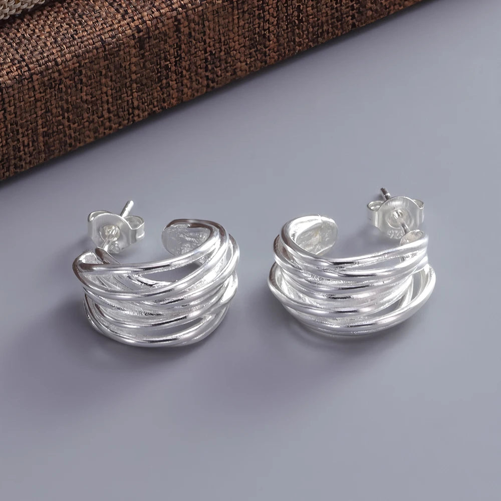 925 Sterling Silver Bow Knot Ear Clip for Women - Sweet Jewelry Gift