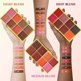 Lakerain 8-color cream blusher palette with waterproof concealer and natural highlighter shades