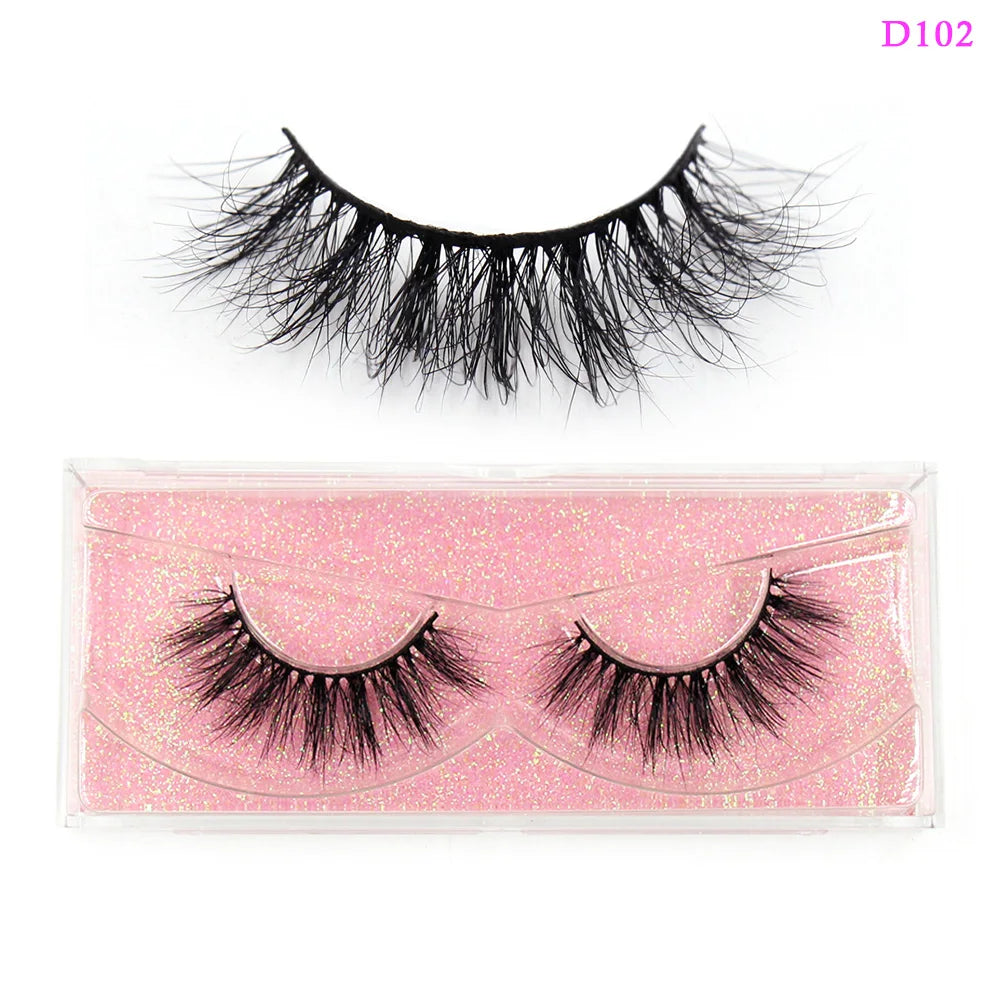 3D mink lashes for daily wear, soft reusable false eyelashes in a natural curled style