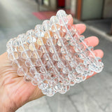 7A Natural Clear Quartz Wheel Beads Bracelet 11mm High Quality Gift Healing Crystal Jewelry for Purity Focus Luxury Bracelets
