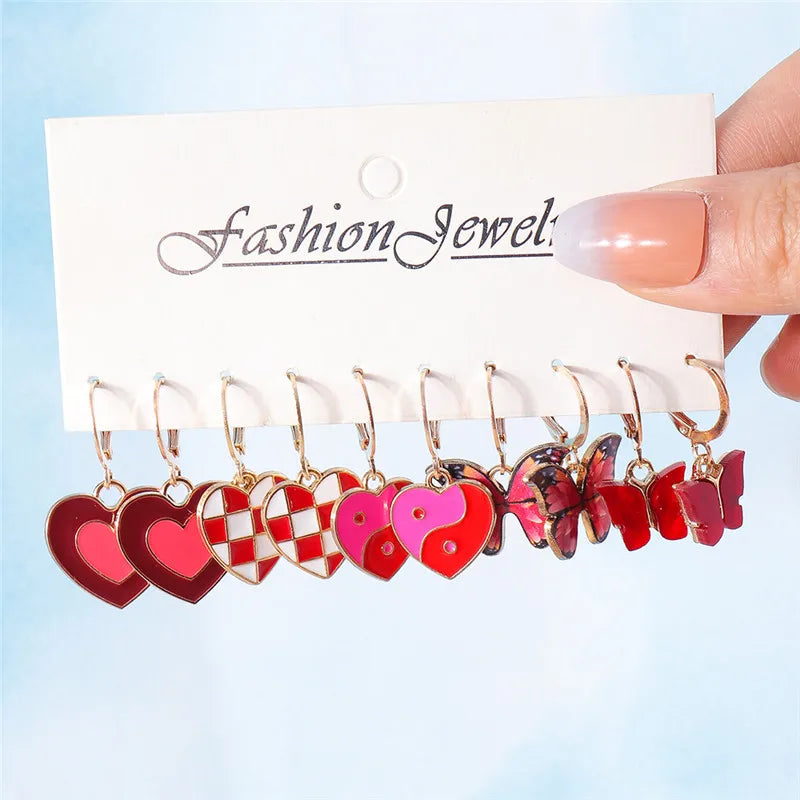 10-piece cute donut resin dangle earring set by HSF Marketplace, colorful dessert-shaped jewelry assortment