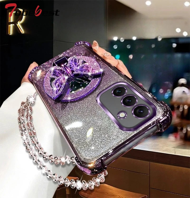 Butterfly mirror crystal bracelet case for Samsung Galaxy A Series by HSF Marketplace