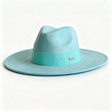Women's suede wide brim fedora hat by HSF Marketplace, autumn winter felt church hat in classic style