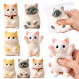 Soft Cute Cat Squishy Toy Kawaii Slow Rising Animal Figure Stress Reliever Squeeze Mini Plush-Like Gift Kids Adults