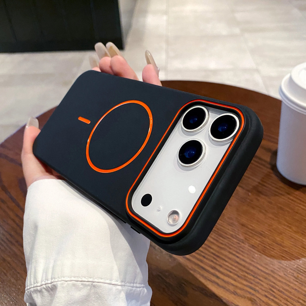 Ultrathin magnetic phone case for iPhone 11 to 18 Pro Max by HSF, slim protective design shown from the front