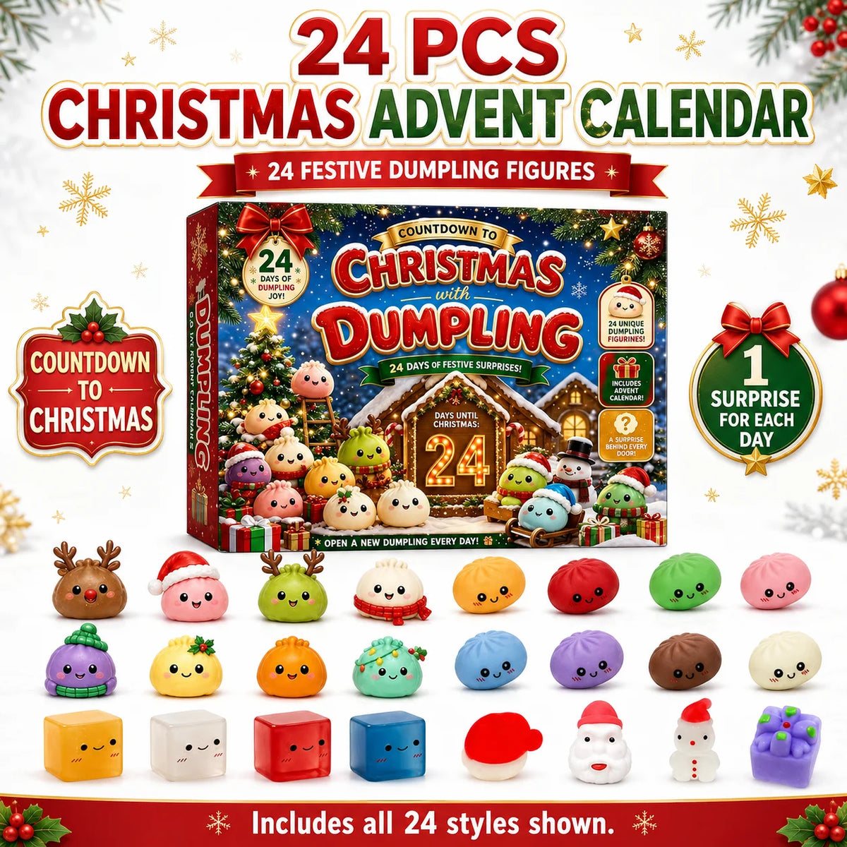 Christmas dumpling squishy advent calendar 2026 mystery box with 24-day countdown sensory fidget toys by HSF Marketplace