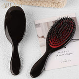 HSF Marketplace ARLANY boar bristle hair brush with massage comb for styling and hair care, salon-quality hairdressing tool
