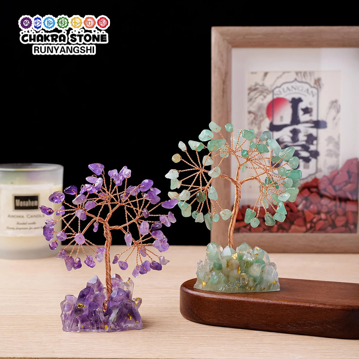1PC Drip Cluster Base Natural Crystal Tree Handmade Tree of Life Reiki Rock Mineral Specimen Christmas Halloween Gifts