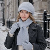 Women's 3-piece winter hat, scarf and gloves set for cold weather by HSF Marketplace