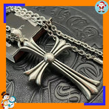 Retro large cross flame sword pendant necklace for women by HSF Marketplace