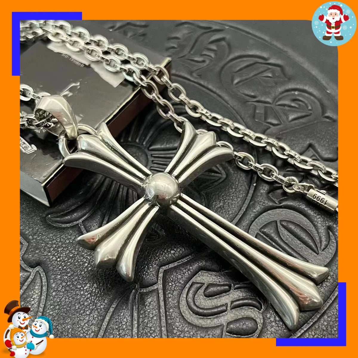 Retro large cross flame sword pendant necklace for women by HSF Marketplace