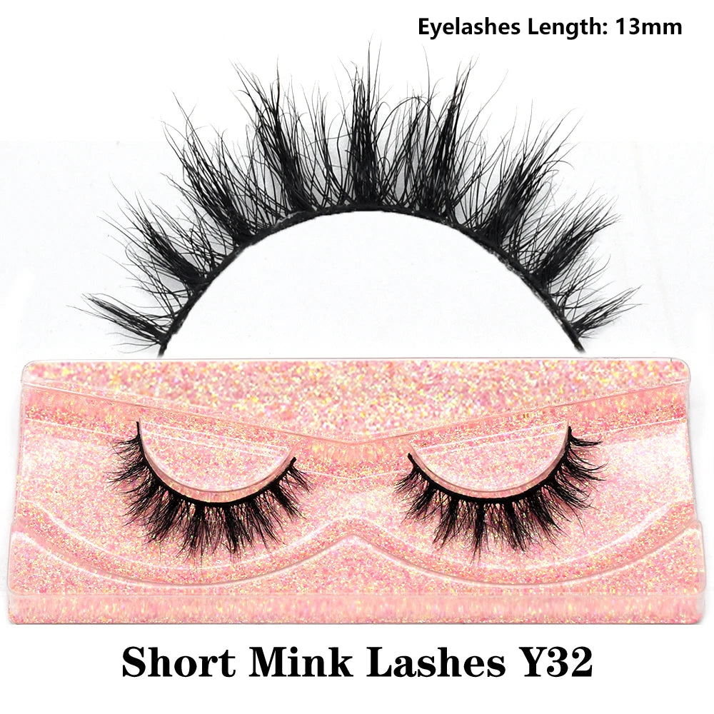 Dropshipping Short 3D Mink Lashes Fake Eyelashes Natural Soft Wispy Cruelty Free Lashes Fluffy Lightweight Eye Lashes Extension