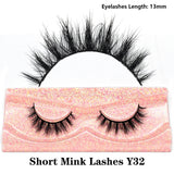 3D real mink false eyelashes with fluffy, wispy short clusters by HSF Marketplace