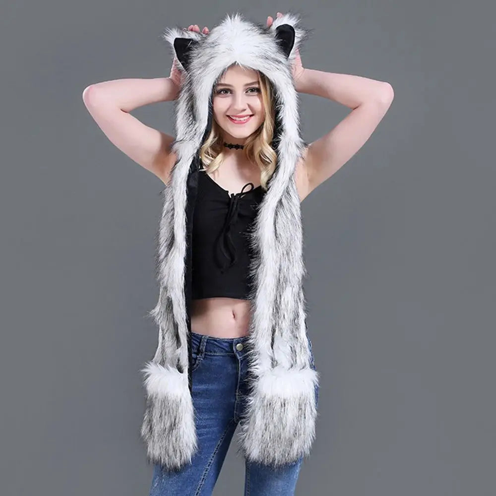 3-in-1 winter warm earmuff hat with scarf and gloves set by HSF Marketplace