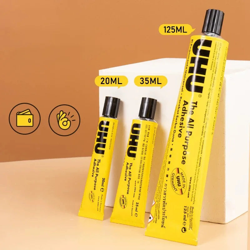 1PC/2PCS/3PCS 7ml/20ml/35ml/60ml UHU Universal Flexible Clear Glue For Wigs Lace Fabric Wood Metal Leather Porcelain DIY Repair