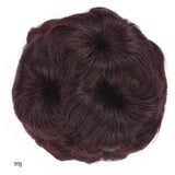 Black embellished human hair claw ponytail extension updo bun wig for women