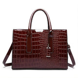 Genuine soft PU leather handbag for women, vintage shoulder tote bag with large capacity, luxury designer style, HSF Marketplace.