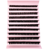 Faux Mink Eyelashes 540Cluster C curled 9-16mm mixed natural eyelash extensions by HSF Marketplace, featuring a 3D Russian strip style.