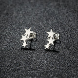 Fashion Stainless Steel Earrings Small Cute Triple Star Stud Earrings Punk Piercing Earing Women's Starry Minimalist Jewelry