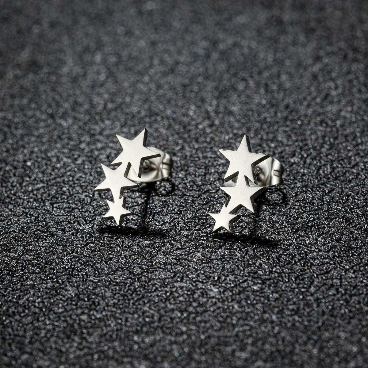 Fashion Stainless Steel Earrings Small Cute Triple Star Stud Earrings Punk Piercing Earing Women's Starry Minimalist Jewelry