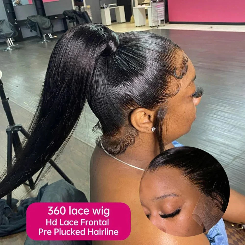 30 32 Inch 360 Full Lace Wig Human Hair Pre Plucked Hd 13x6 220% Density Straight Lace Frontal Wigs Human Hair For Women