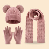 Children's winter tassel scarf, hat and gloves set for ages 3-14 by HSF Marketplace