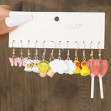 Cute cartoon duck dangle earrings set by HSF Marketplace for trendy girls