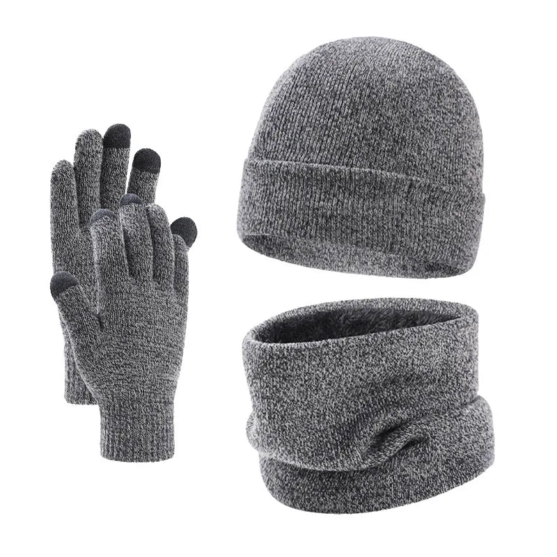 Men's winter hat, scarf and glove set for outdoor sports by HSF Marketplace