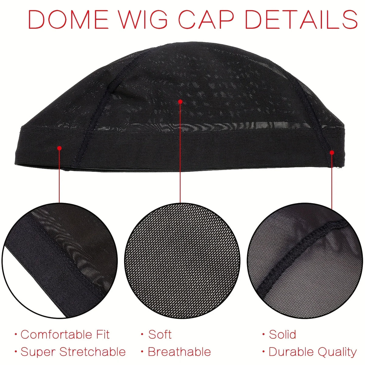 Breathable mesh dome wig cap by HSF Marketplace for wig making and hair styling