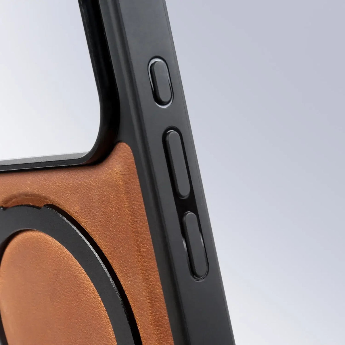 Genuine leather foldable bracket case for iPhone 18 Pro Max in a sleek protective design