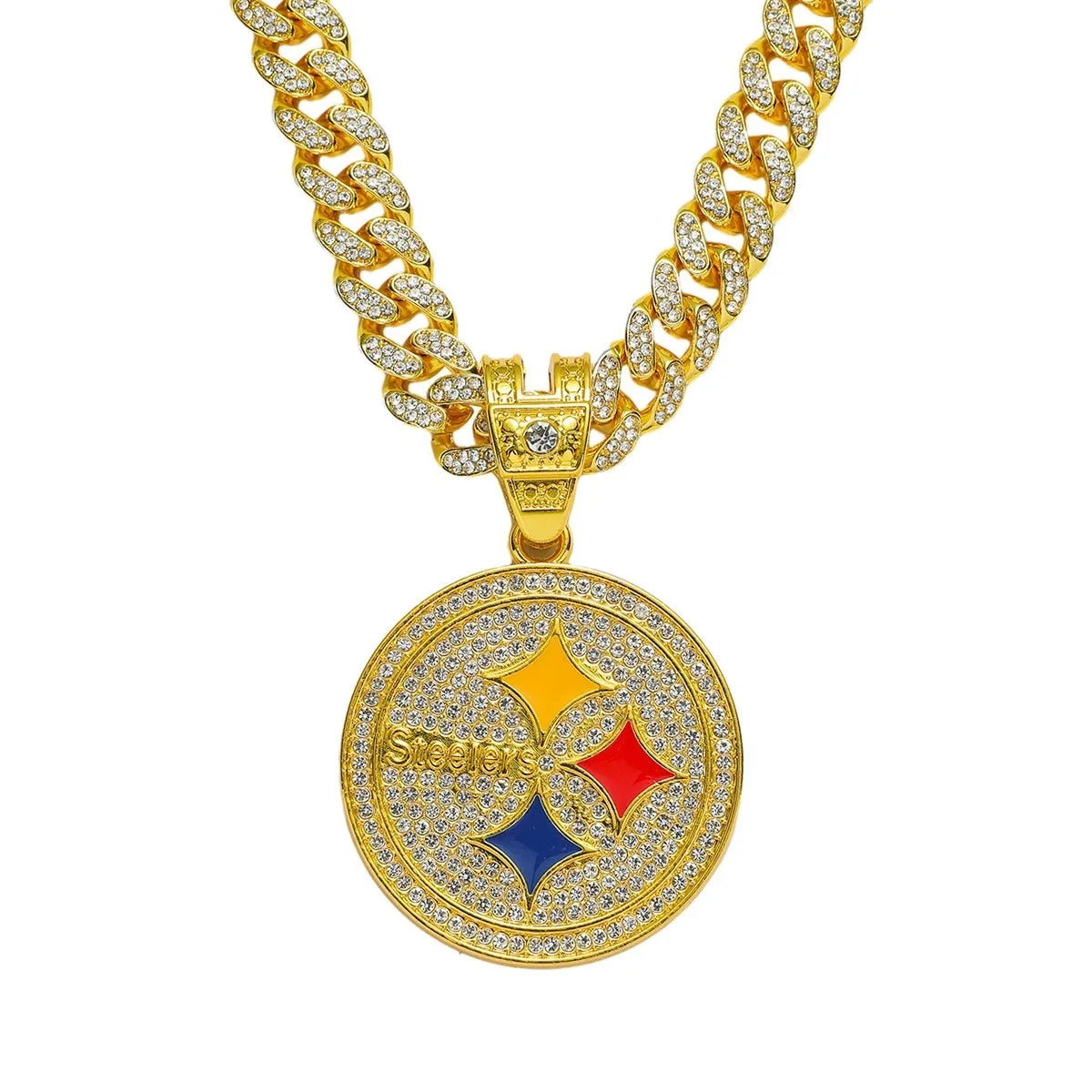 Men's hip hop style personalized disc logo pendant necklace featuring a creative disc design, jewelry piece from HSF Marketplace.