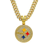 Men's hip hop style personalized disc logo pendant necklace featuring a creative disc design, jewelry piece from HSF Marketplace.