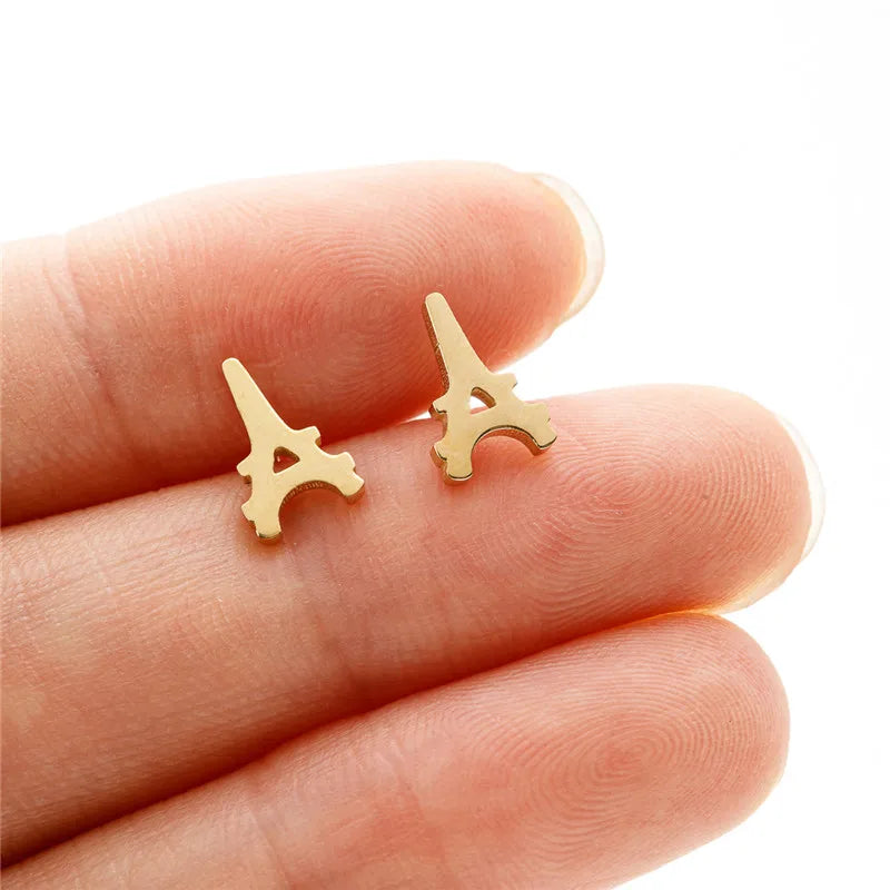 HSF Marketplace small animal T-bar stud earrings featuring dove, leaf, dragonfly, and spider designs