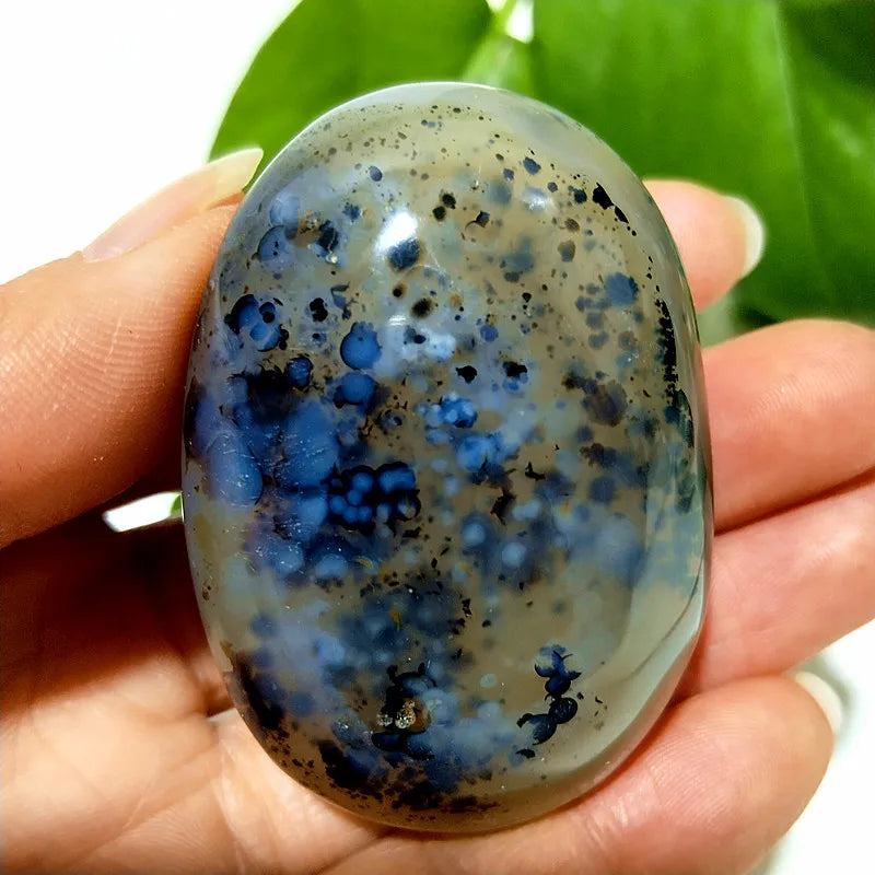 Natural Stone Waterplant Plant Small Tree Agate Palm Stone Meditation Spiritual Yoga Cure Feng Shui Crystal Room Ornament