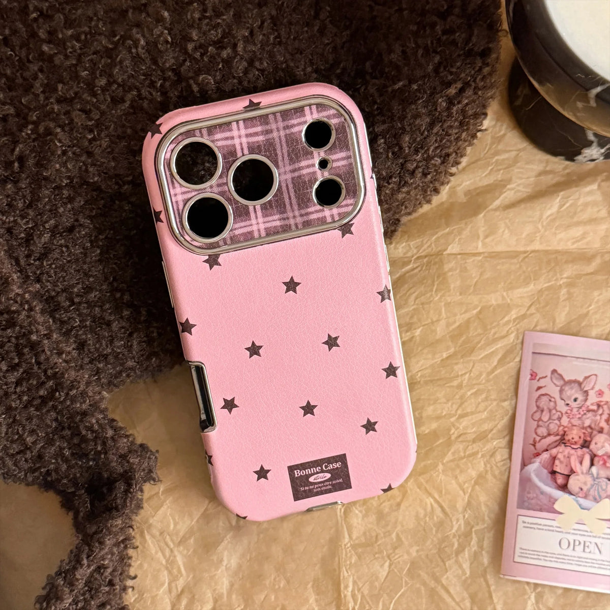 Korean Retro Leather Phone Case for iPhone 11 to 17 Models