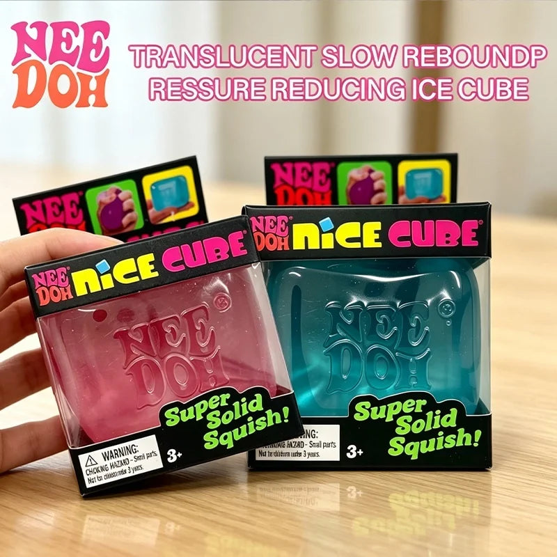 Needoh Nice Clear Cube Maltose Solid Squishy Stress Relief Squeeze Fidget Toy Slow Rebound Accessory Table Decor Relax Gadget
