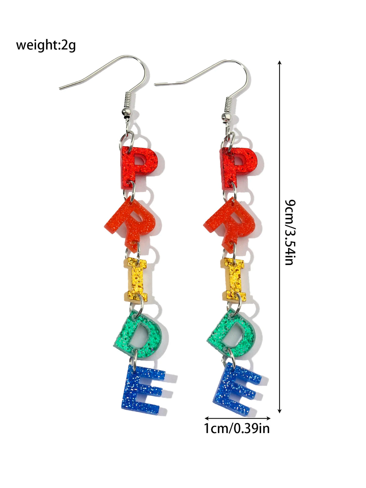 1pair Joyful Celebration Acrylic Rainbow Colors Drop Earrings for Women LGBT Lover Party Pride Month Jewelry Accessories