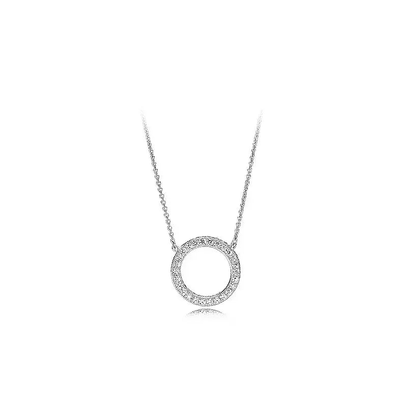Silver heart pendant necklace with zircon accents, S925 pure silver jewelry, perfect for women's DIY charm bead necklaces.