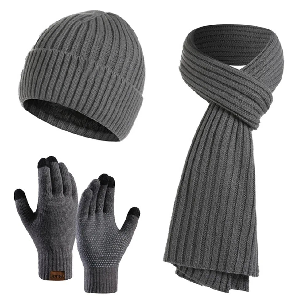 Winter warm beanie, scarf and gloves set for men and women by HSF Marketplace